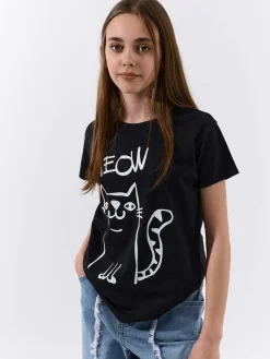 GATE Bawełniana koszulka z nadrukiem|Dzieci Dziewczynki·Koszulki I Topy