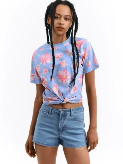 GATE Bawełniana koszulka z nadrukiem| Koszulki I Topy·Koszulki