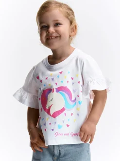 GATE Bawełniana koszulka z nadrukiem|Dzieci Dziewczynki·Koszulki I Topy