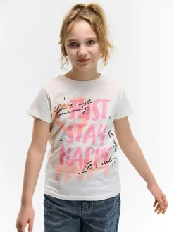 GATE Bawełniana koszulka z nadrukiem|Dzieci Dziewczynki·Koszulki I Topy