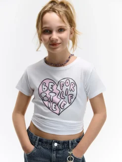 GATE Bawełniana koszulka z nadrukiem|Dzieci Dziewczynki·Koszulki I Topy