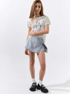 GATE Bawełniana koszulka z nadrukiem|Dzieci Dziewczynki·Koszulki I Topy