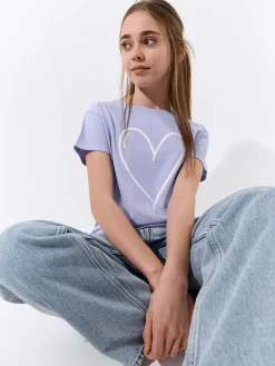 GATE Bawełniana koszulka z nadrukiem|Dzieci Dziewczynki·Koszulki I Topy