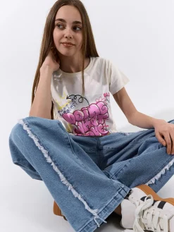 GATE Bawełniana koszulka z nadrukiem|Dzieci Dziewczynki·Koszulki I Topy