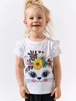 GATE Bawełniana koszulka z nadrukiem|Dzieci Dziewczynki·Koszulki I Topy