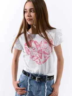 GATE Bawełniana koszulka z nadrukiem|Dzieci Dziewczynki·Koszulki I Topy