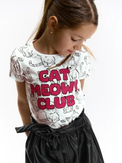 GATE Bawełniana koszulka z nadrukiem|Dzieci Dziewczynki·Koszulki I Topy