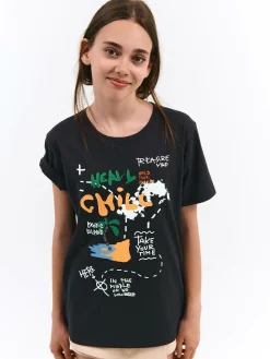 GATE Bawełniana koszulka z nadrukiem|Dzieci Dziewczynki·Koszulki I Topy