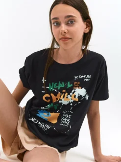 GATE Bawełniana koszulka z nadrukiem|Dzieci Dziewczynki·Koszulki I Topy