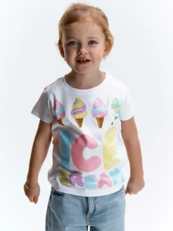 GATE Bawełniana koszulka z nadrukiem|Dzieci Dziewczynki·Koszulki I Topy