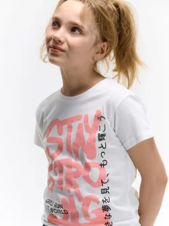 GATE Bawełniana koszulka z nadrukiem|Dzieci Dziewczynki·Koszulki I Topy