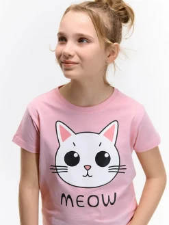 GATE Bawełniana koszulka z nadrukiem|Dzieci Dziewczynki·Koszulki I Topy