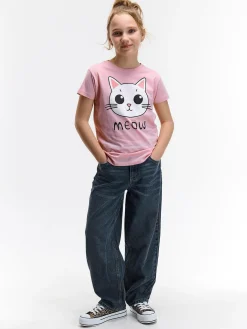 GATE Bawełniana koszulka z nadrukiem|Dzieci Dziewczynki·Koszulki I Topy