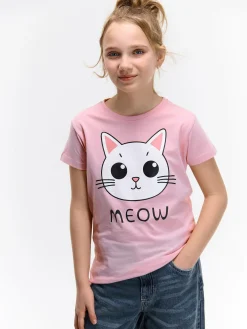 GATE Bawełniana koszulka z nadrukiem|Dzieci Dziewczynki·Koszulki I Topy