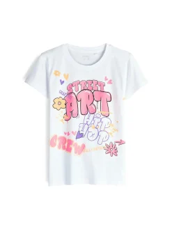 GATE Bawełniana koszulka z nadrukiem|Dzieci Dziewczynki·Koszulki I Topy