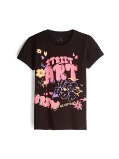 GATE Bawełniana koszulka z nadrukiem|Dzieci Dziewczynki·Koszulki I Topy