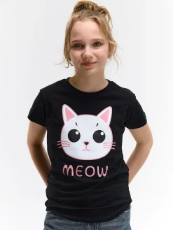 GATE Bawełniana koszulka z nadrukiem|Dzieci Dziewczynki·Koszulki I Topy