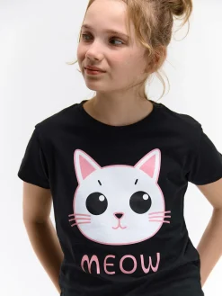 GATE Bawełniana koszulka z nadrukiem|Dzieci Dziewczynki·Koszulki I Topy