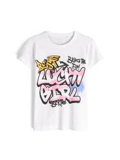 GATE Bawełniana koszulka z nadrukiem|Dzieci Dziewczynki·Koszulki I Topy