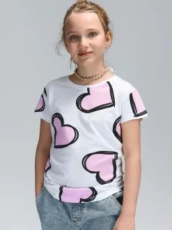 GATE Bawełniana koszulka z nadrukiem|Dzieci Dziewczynki·Koszulki I Topy