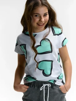 GATE Bawełniana koszulka z nadrukiem|Dzieci Dziewczynki·Koszulki I Topy