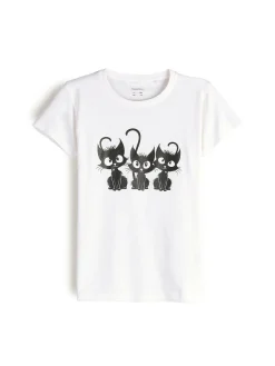 GATE Bawełniana koszulka z nadrukiem|Dzieci Dziewczynki·Koszulki I Topy