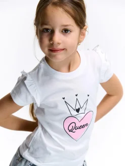 GATE Bawełniana koszulka z nadrukiem|Dzieci Dziewczynki·Koszulki I Topy