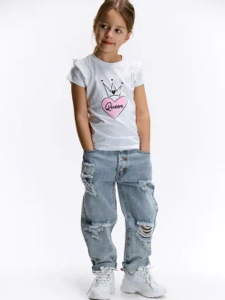 GATE Bawełniana koszulka z nadrukiem|Dzieci Dziewczynki·Koszulki I Topy