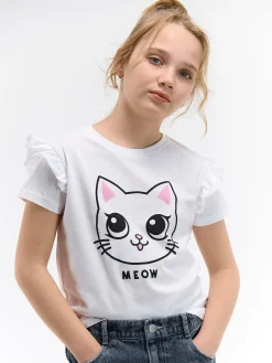 GATE Bawełniana koszulka z nadrukiem|Dzieci Dziewczynki·Koszulki I Topy