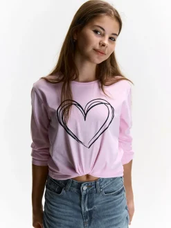 GATE Bawełniana koszulka z nadrukiem|Dzieci Dziewczynki·Koszulki I Topy