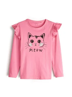 GATE Bawełniana koszulka z nadrukiem|Dzieci Dziewczynki·Koszulki I Topy