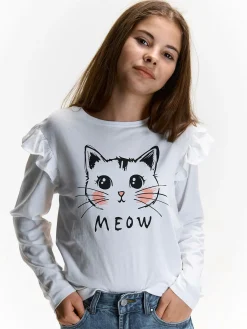 GATE Bawełniana koszulka z nadrukiem|Dzieci Dziewczynki·Koszulki I Topy