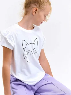 GATE Bawełniana koszulka z nadrukiem|Dzieci Dziewczynki·Koszulki I Topy