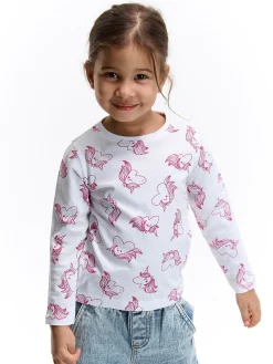 GATE Bawełniana koszulka z nadrukiem|Dzieci Dziewczynki·Koszulki I Topy