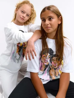 GATE Bawełniana koszulka z nadrukiem|Dzieci Dziewczynki·Koszulki I Topy