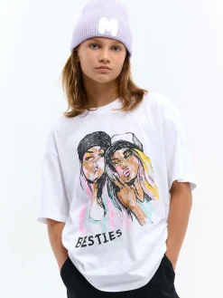 GATE Bawełniana koszulka z nadrukiem|Dzieci Dziewczynki·Koszulki I Topy