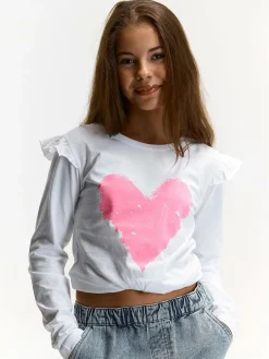 GATE Bawełniana koszulka z nadrukiem|Dzieci Dziewczynki·Koszulki I Topy