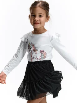 GATE Bawełniana koszulka z nadrukiem|Dzieci Dziewczynki·Koszulki I Topy