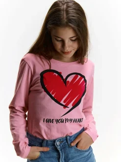 GATE Bawełniana koszulka z nadrukiem|Dzieci Dziewczynki·Koszulki I Topy