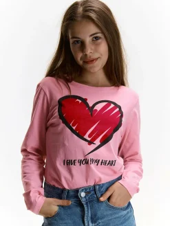 GATE Bawełniana koszulka z nadrukiem|Dzieci Dziewczynki·Koszulki I Topy