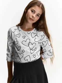 GATE Bawełniana koszulka z nadrukiem|Dzieci Dziewczynki·Koszulki I Topy