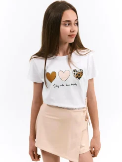 GATE Bawełniana koszulka z nadrukiem|Dzieci Dziewczynki·Koszulki I Topy