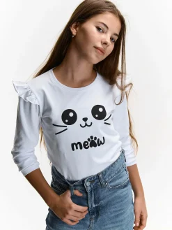 GATE Bawełniana koszulka z nadrukiem|Dzieci Dziewczynki·Koszulki I Topy