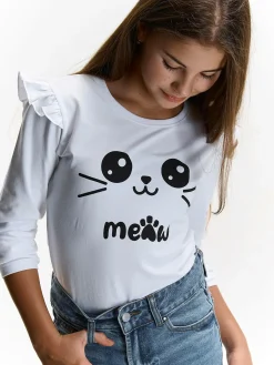 GATE Bawełniana koszulka z nadrukiem|Dzieci Dziewczynki·Koszulki I Topy