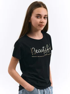 GATE Bawełniana koszulka z nadrukiem|Dzieci Dziewczynki·Koszulki I Topy