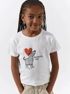GATE Bawełniana koszulka z nadrukiem|Dzieci Dziewczynki·Koszulki I Topy