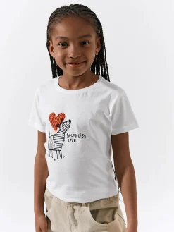 GATE Bawełniana koszulka z nadrukiem|Dzieci Dziewczynki·Koszulki I Topy