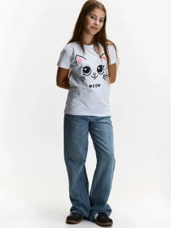 GATE Bawełniana koszulka z nadrukiem|Dzieci Dziewczynki·Koszulki I Topy