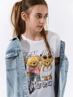 GATE Bawełniana koszulka z nadrukiem|Dzieci Dziewczynki·Koszulki I Topy