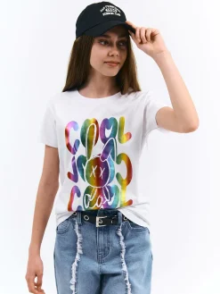 GATE Bawełniana koszulka z nadrukiem|Dzieci Dziewczynki·Koszulki I Topy